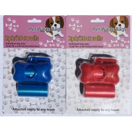 Pet Waste Bags for Clean Up Refills on a Roll Attaches Easily to Leash, 2 Pack