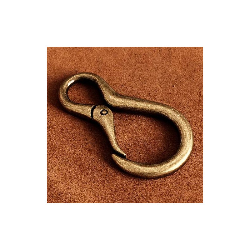 BRASS STORE Carabiner Key Chain with Antique Double Ring (Bronze)