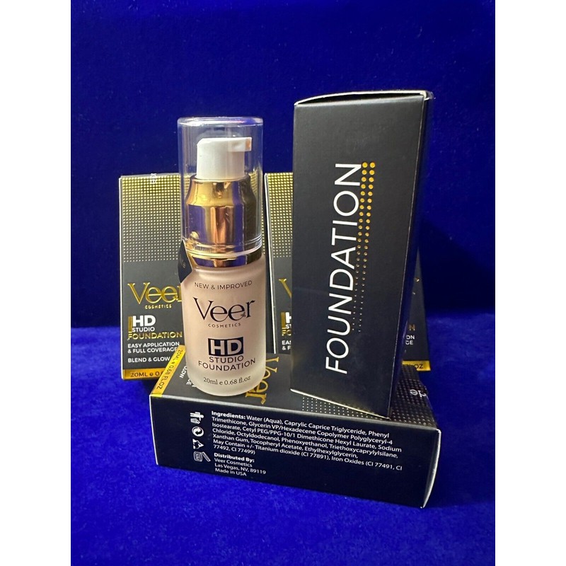 Veer Cosmetics Liquid HD Studio Foundation Nude 0.68 fl oz