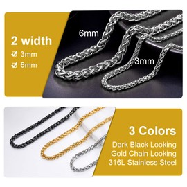 PROSTEEL Chain Men 316L Stainless Steel 18 Inch Chains Male Necklace Silver Color