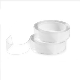 Menginvent 2 Rolls Nano Tape, Double Sided Heavy Duty Tape - 118", Multipurpose Removable 0.98" W Adhesive Grip Tape - Transparent, Washable, Strong Sticky Wall Strips