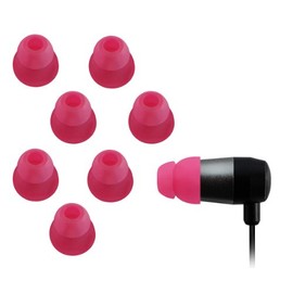Xcessor Dual Flange 4 Paar (Satz Mit 8 Stück) Gummi Silikon Ohrpolster Ohrstöpsel Für In-Ear Ohrhörer. Kompatibel Mit Den Meisten In-Ohr Markenkopfhörern. Größe: M (Mittel). Farbe: Dunklen Rosa