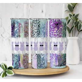 Handmade Easter Bunny Peeps Leopard Tumbler Design for 20oz Tumblr