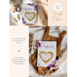 Jolicoon 10 Pregnancy announcement scratch card - 10 Scratch cards of your choice with envelopes - Baby announcement baby