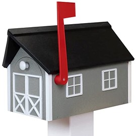 Peaceful Classics Poly Mailbox- Durable, Weather-Resistant Amish Craftsman Mailboxes for Outside Uses Like Front Yard and Road Side- Long-Lasting, Decorative, Modern Mailbox (Gray).