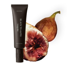 LONGTAKE Solid Perfume - Black Tea & Fig ScentㅣLong Lasting Travel Size Gel Fragrance, Alcohol-Free, Vegan & Sustainable, Cashmere-like Finish Cologne 1.01 fl.oz.