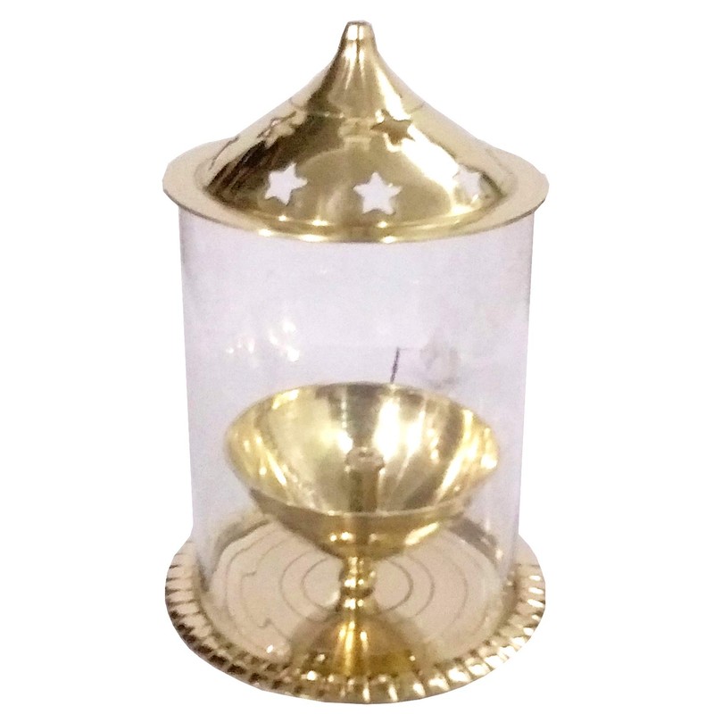 Purpledip Akhand Jyoti Brass Oil Lamp: Long Lasting Festival Deepam