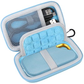 Lacdo Hard Carrying Case for SanDisk Extreme Pro/SanDisk Extreme Portable External SSD 500GB 1TB 2TB 4TB USB-C Solid State Drive EVA Shockproof Protective Storage Travel Bag, Sky Blue