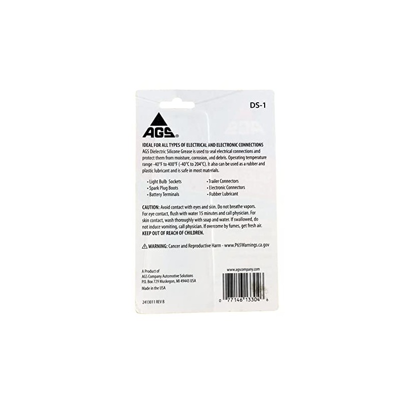 AGS Company Automotive Solutions Dielectric Silicone Grease, 1.25 oz, Seal