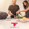 ThinkFit Red Reusable Lunch Bag with 6 Portion Control Containers,