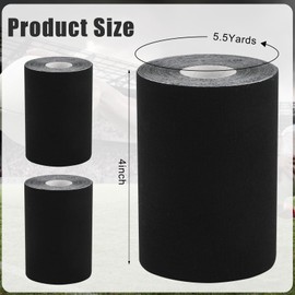 2 Rolls Kinesiology Tape, Muscle Support Tape Extra Wide Waterproof Turf Tape for Arms Football Ultra Sticky Athletic Sports Tape Wrap for Exercises Gymnastics to Prevent Turf Burn (Black White)