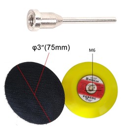 φ3-inch Hook and Loop Sanding Pad, Diameter 3”(75mm) with Shank1/8(3mm) Hook Loop Discs 1-Pack & 2-Pack with Shank Loop Backing Pad (2-Pack)