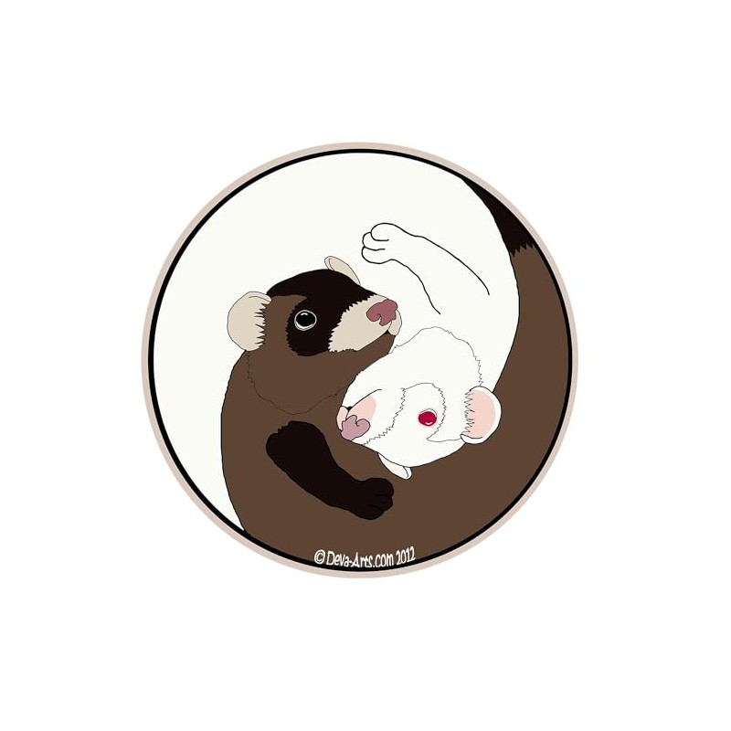 CafePress Yen Yang Ferrets 1" Round Mini Button