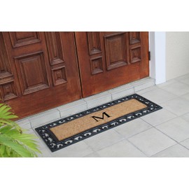 First Impression Exclusive Hand Crafted Myla Monogrammed Entry Doormat, Large Double Door Size (17.7 x 47.25)-RC2004M