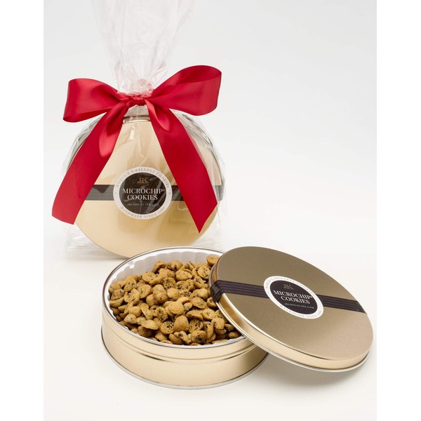The World's Tiniest, Most Irresistible Chocolate Chip Cookies - Be The Party Favorite & Give The Gift Of Gourmet Microchips - 10oz Fresh Mini Cookies In Premium Tin - Small Batch Handmade In Texas