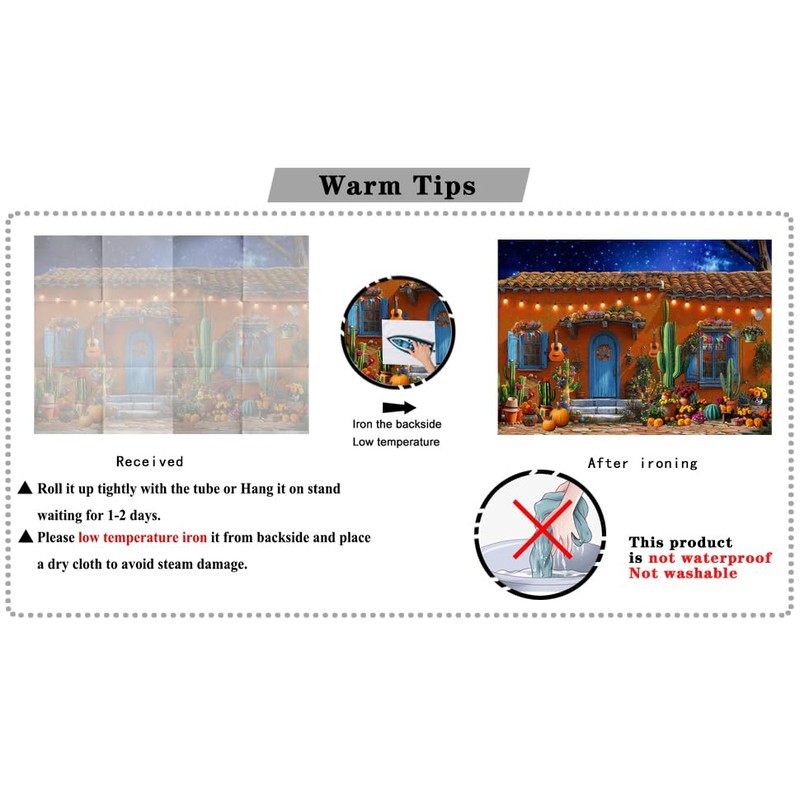LTLYH Mexican Fiesta Backdrop 7x5ft Day of The Dead Photography