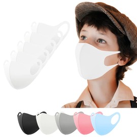 Children's Fabric Mask, Pack of 5, White, Mouth and Nose Protection, Washable, Everyday Mask, Face Mask, Mouth and Nose Protection, Girls, Boys