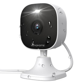 VSMAHOME Outdoor Security Camera, Plug in Cameras for Home Security Indoor, 1080P Indoor Camera for Baby/Pet/Dog, Motion Detection, 2-Way Audio, IP66 Waterproof, WiFi Camera Works with Alexa