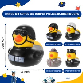 Deekin 12 Pcs Rubber Ducks Bulk 2 Inch Rubber Ducks Party Favor Decorations for Birthday Pool Party Occupation Cosplay (Police)