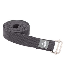 Bodhi Yoga Strap Asana Belt Made of Cotton with Metal Sliding Buckle, Practical Yoga Accessory, Basic Aid Not Only for Beginners, grey