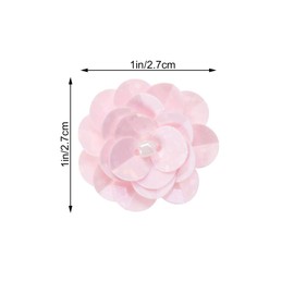 IWOWHERO 18Pcs Flower Sequins for Crafts Handmade Beaded Embellishments Sew Lace Fabric Accessories for Wedding Dress Hair Accessories and Craft Projects Pink