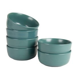 Double Line 6.25"/24 oz Cereal Bowl, Set of 6, Emerald Green