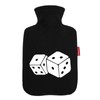 Huuraa Wärmflasche Würfel Dice Geschenk 1,8 Liter Black Classic Veloursbezug