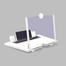 KEMANI 14" Screen Magnifier,3D HD Mobile Phone Movies Magnifier Screen Enlarger for Videos,Gaming,Foldable Cell Phone Stand with Screen Amplifier for All Smartphones(White)