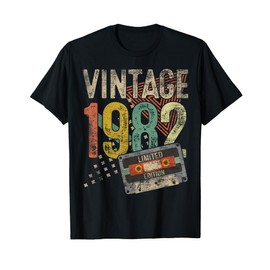 Vintage 1982 43rd Birthday Gifts For Men Women 43 Year Old T-Shirt