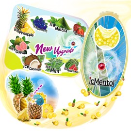 icMentol - 10 Flavours, 3 Pack Sizes Available, 3.2 mm Large Capsules, 100 Capsules Menthol Balls, Aroma Capsule, Aroma Balls, DIY Click Balls (Ice Pineapple)
