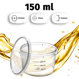 MiG Plastic Containers, Plastic Containers, Storage Box with Lid for Small Items and for Food Contact, Capacity 200 ml, Pack of 10