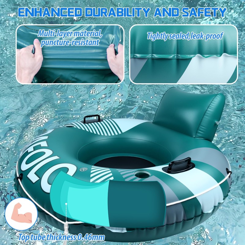 Pool Float Adult, 53" Inflatable River Tube Float, River Tubes