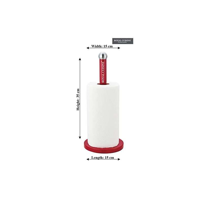 Royal Cuisine Kitchen Freestanding Red Metal Tissue Paper Roll Towel