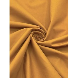 EOVEA - Cotton Polyester Fabric by The Yard – 60" Wide Broadcloth Fabric, Soft, Lightweight & Breathable Material for Lining, Curtains, Bedding, Skirts, Sewing Projects (Mustard,2 Yard)