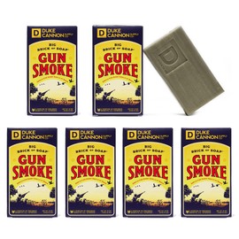 Duke Cannon Big Brick of Soap - Gun Smoke | 10 oz | Triple Milled, Rich Smoky Scent with Smoked Wood, Bourbon Vanilla & Charred Leather | 6-Pack