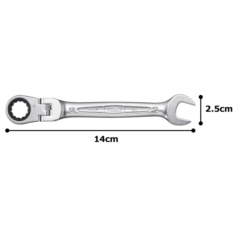 TONE Oscillating Ratchet Glasses Wrench HPRMF-12 Double Side Width 0.5