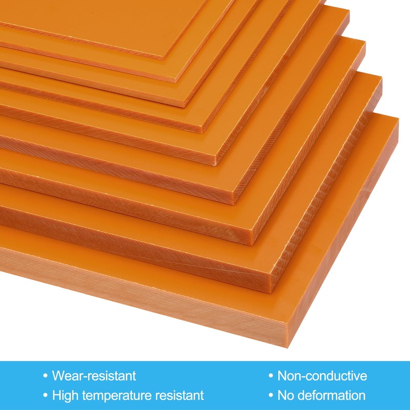 PATIKIL 200x200x4mm Phenolic Plastic Board, 1 Pcs Resin Laminated Sheet