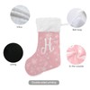 DOMIKING Letter H Pink Large Christmas Stockings 1 Pack 17.1