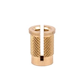 E-Z LOK 260-4-RS Threaded Insert for Plastic - Reverse Slot - Brass - 1/4-20 (Pack of 25)