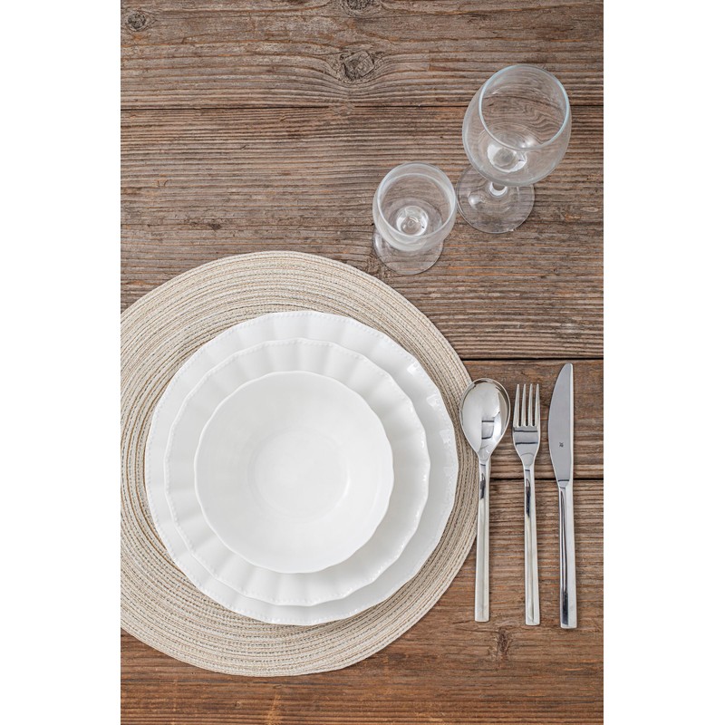 HOMBENE Plates and Bowls Sets, 12 Piece Dinnerware Sets Bone