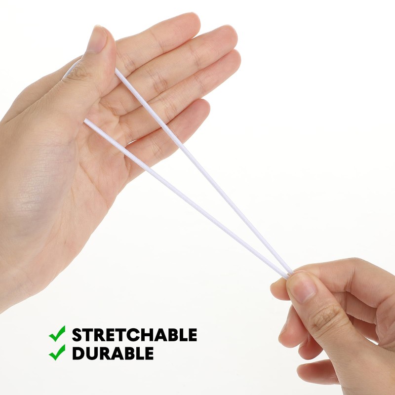 SUPVOX 50PCS Elastic Barbed Cord Stretch Round Cord with Metal