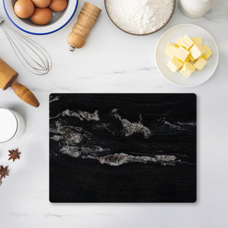 Adolif Natural Black Marble Pastry and Cutting Board, 12x16x0.7 Inch,