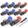 GCTBL 10 Pack 4 Pole Speakon Cable Adapter Plug Twist