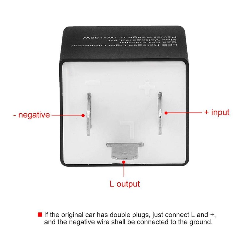 Flasher Relay, 12V 24V 3-PIN Adjustable LED Flasher Relay Turn