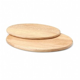 Continenta ovales Schneidebrett aus Gummibaumholz, Tranchierbrett, Küchenbrett, Größe: 30 x 20 x 1,2 cm