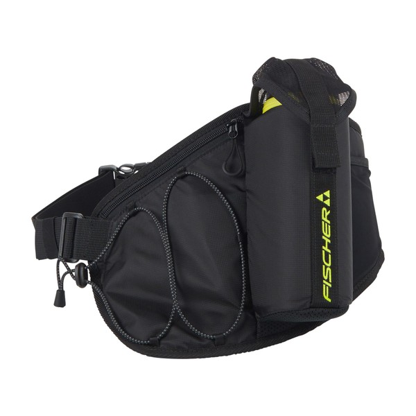 Fischer Drink/Fitbelt | Hip Bag with Drinking Bottle | Cross-Country Classic - Cross-Country Skating - Snowshoeing, black/yellow, Waist bag