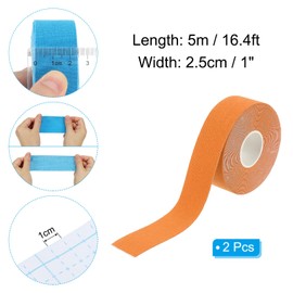 PATIKIL 32.8ft x 1 Inch Aerial Hoop Tape, Athletic Tape Adhesive Non-Slip Grip Tape Yoga Rig Sports Tape for Wrapping Exercises Gymnastics, Orange