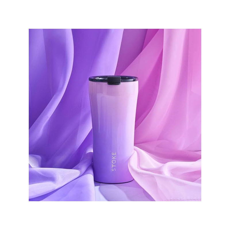 Sttoke Leakproof Lid Shatterproof Tumbler, Lilac Dream, 6.9-inch Height, 16