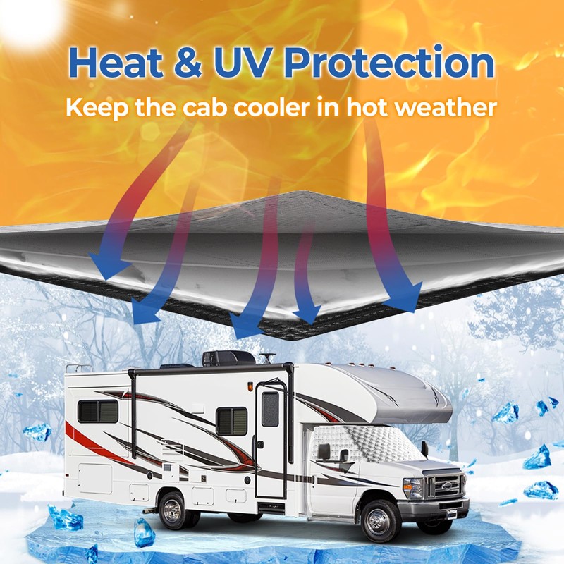BougeRV RV Windshield Window Snow Cover for Class C Ford