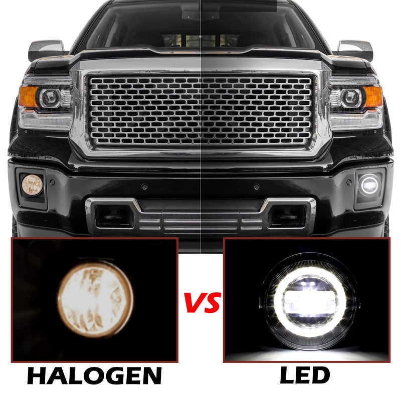 KEWISAUTO LED Fog Lights Kit with DRL for GMC Sierra